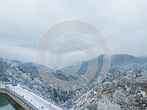 Winter snow scene in Lushan Mountain Lu National Park Scenic Area, Jiujiang, Jiangxi, China