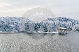 Winter snow scene in Lushan Mountain Lu National Park Scenic Area, Jiujiang, Jiangxi, China