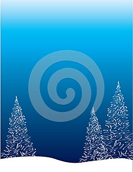 Winter Snow and Tree Background for Poster