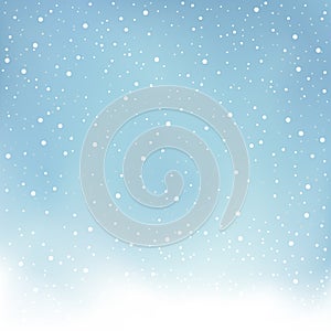 Winter snowfall blue background