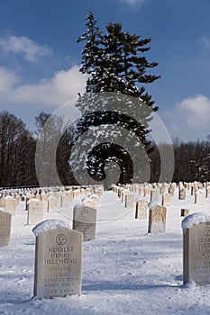 Winter Snowfall - Historic Camp Nelson National Cemetery - Jessamine County, Kentucky