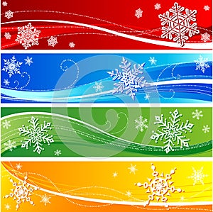 Winter snowflake banner