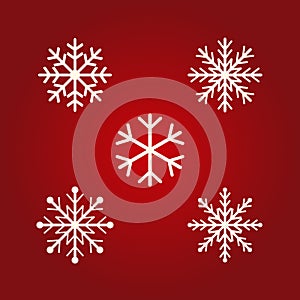 Winter Snowflakes vector icons. Flat design icons Christmas and New year  day concept for graphic design, logo, web site, social