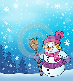 Winter snowwoman topic image 5