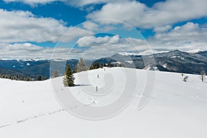 Winter snowy Carpathian mountains, Ukraine