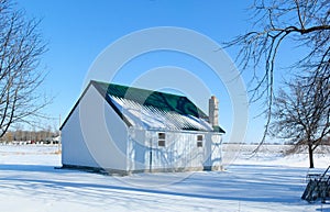 Winter Snowy Farm shed