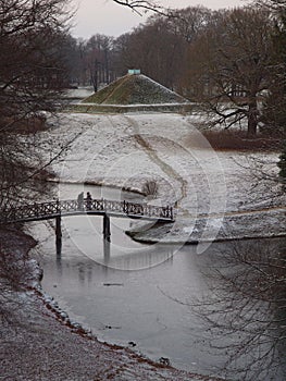 Winter snowy pyramid