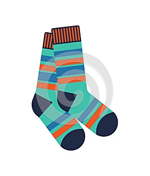 Winter socks isolated vector icon