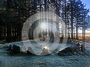 Winter Solstice at Soussons Forest Dartmoor National Park Devon UK