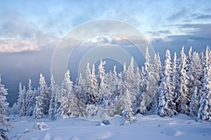 Winter in southern ural. Kumardaque mountain