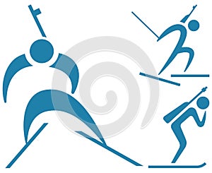 Winter sport - Biathlon icons set