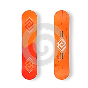 Winter sport icons snowboard for ski resort.