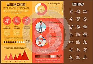 Winter sport infographic template, elements, icons