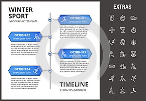 Winter sport infographic template, elements, icons