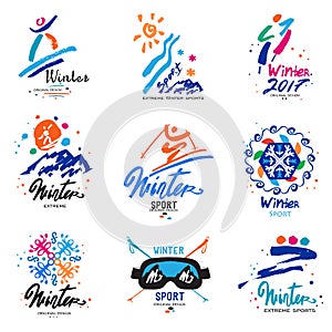 Winter sport, logo and illustration.