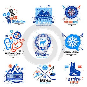 Winter sport, logo and illustration.