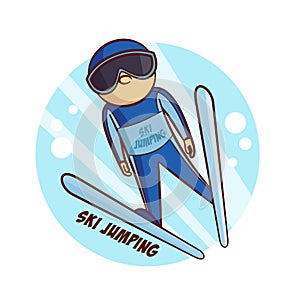 Winter Sport Ski Jumping Sticker