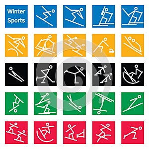 Winter Sport Stick Figures