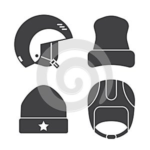 Winter Sports Head Wear Outline Icons