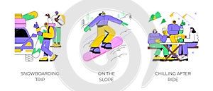Winter sports isolated cartoon vector illustrations.