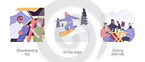 Winter sports isolated cartoon vector illustrations set.