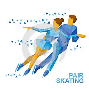 Winter sports - Pair Figure Skating. Man and woman on ice