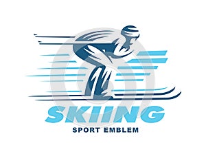 Winter sports - skiing. Illustration on white background