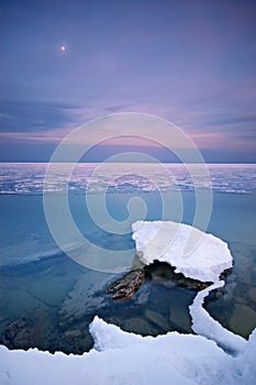 Winter star above the sea