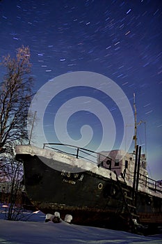 Winter starry nightscape