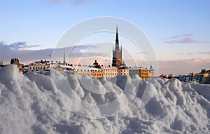 Winter in Stockholm with snow