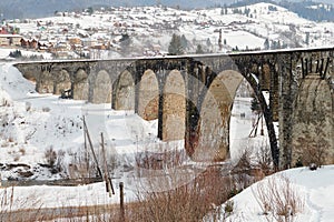 Winter stone brige in Vorochta