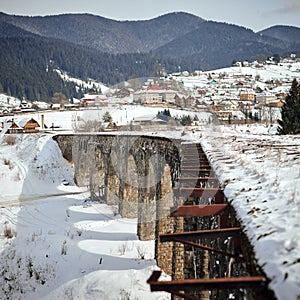 Winter stone brige in Vorochta