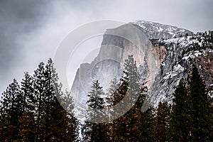 Winter Storm Approaching on Half Dome, Yosemite National Park, California