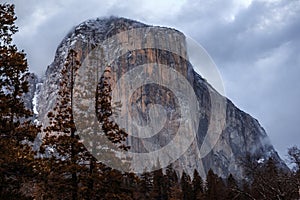 Winter Storm Clearing over El Capitan in the Morning, Yosemite National Park, California