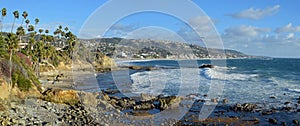 Winter storm at Rock Pile Beach in Laguna Beach, California.