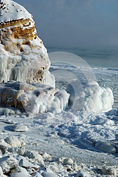 Winter storm seascape - frozen sea