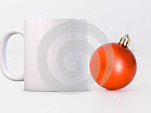 Winter styled white blank coffee mug to add custom design or quote.