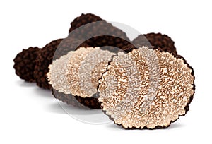 Winter and summer black truffle cross section difference