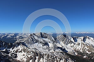 Winter summit view from Huron Peak, Colorado Rocky Mountains