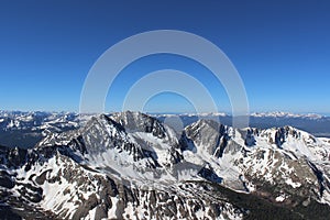 Winter summit view from Huron Peak, Colorado Rocky Mountains