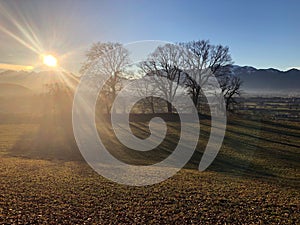 Winter sun in Austria\'s mountains