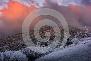 Winter sunrise, Appalachian Mountains