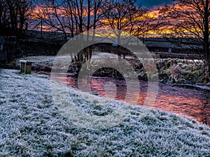 Winter sunrise in the Ayrshire village of Dalrymple