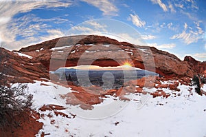 Winter sunrise at Mesa Arch