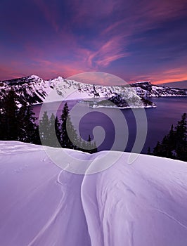 Winter Sunrise over Crater Lake