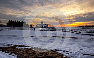 Winter sunset at the farm 2