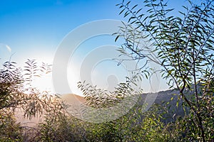 Winter sunset in Israel, mount Eitan