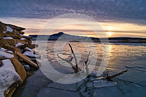 Winter Sunset at Lake Abiquiu in New Mexico