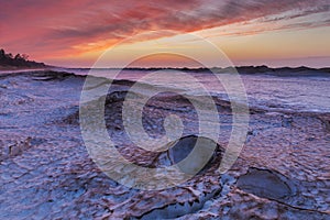 Winter Sunset on a Lake Huron Shoreline