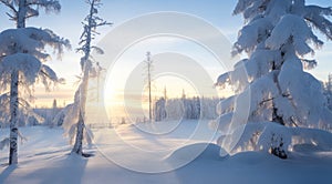 winter sunset in the mountains, sunset in the mountains, winter scene in the forest, winter in mointain forest, winter seasone